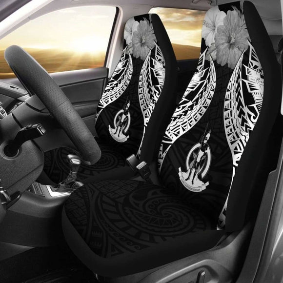 Vanuatu Polynesian Car Seat Covers Pride Seal And Hibiscus Black - 232125 - YourCarButBetter