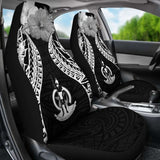 Vanuatu Polynesian Car Seat Covers Pride Seal And Hibiscus Black - 232125 - YourCarButBetter