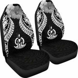Vanuatu Polynesian Car Seat Covers Pride Seal And Hibiscus Black - 232125 - YourCarButBetter