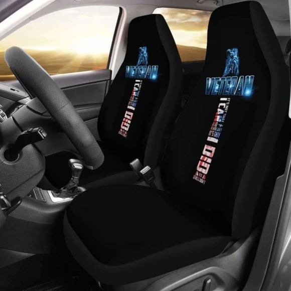 Veteran Military Cross Car Seat Covers 160905 - YourCarButBetter