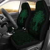 Viking Car Seat Cover - Vegvisir Tree Of Life - Green - 110424 - YourCarButBetter