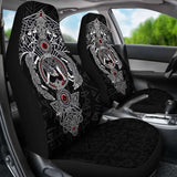 Viking Car Seat Covers Fenrir Skoll And Hati Valknut Raven Black Amazing 105905 - YourCarButBetter
