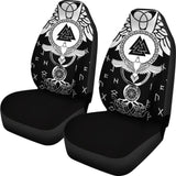 Viking Car Seat Covers Flying Raven Tattoo And Valknut 105905 - YourCarButBetter