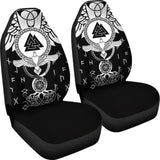 Viking Car Seat Covers Flying Raven Tattoo And Valknut 105905 - YourCarButBetter