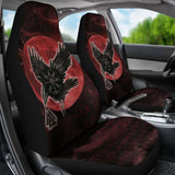 Viking Car Seat Covers Raven Helm Of Awe Valknut Mjolnir Rune 7 110424 - YourCarButBetter