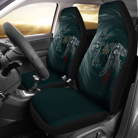 Viking Car Seat Covers Ravens Skull Tattoo9 105905 - YourCarButBetter