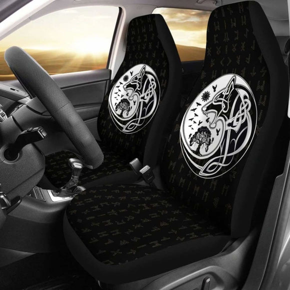 Viking Car Seat Covers Wolf Tattoo 105905 - YourCarButBetter