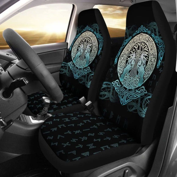 Viking Car Seat Covers Yggdrasil And Ravens Amazing 105905 - YourCarButBetter