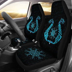 Viking Dragon Helm Of Awe Aegishjalmur Car Seat Covers 144909 - YourCarButBetter