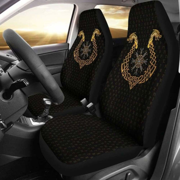 Viking Dragon Helm Of Awe Rune Car Seat Covers Amazing 105905 - YourCarButBetter