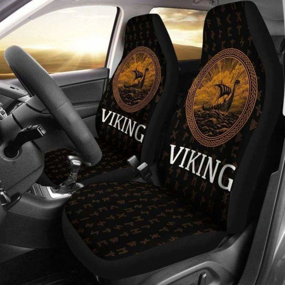 Viking Drakkar Longship Rune Car Seat Covers 144909 - YourCarButBetter