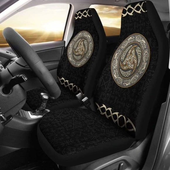 Viking Horn Of Odin Triskele Horn Car Seat Covers 144909 - YourCarButBetter