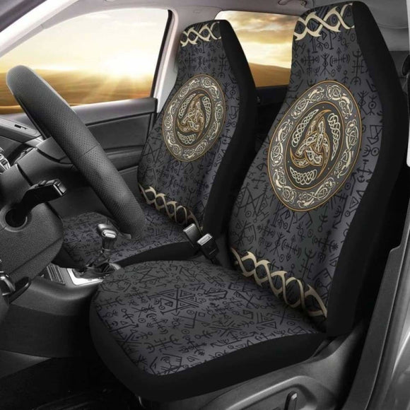 Viking Horn Of Odin Triskele Horn Car Seat Covers Amazing 105905 - YourCarButBetter