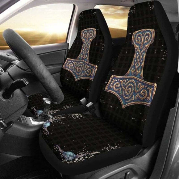 Viking Mjolnir Hammer Car Seat Covers 110424 - YourCarButBetter