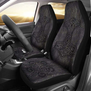 Viking Mjolnir On Stone Style Car Seat Cover 110424 - YourCarButBetter