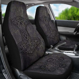 Viking Mjolnir On Stone Style Car Seat Cover 110424 - YourCarButBetter