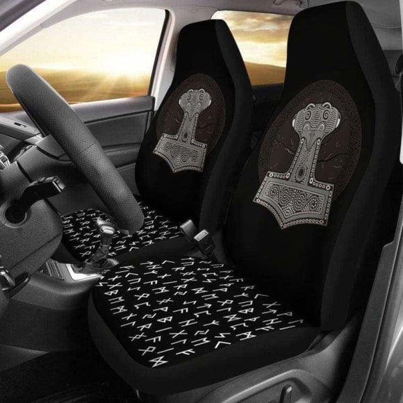 Viking Mjolnir Thor’S Hammer Rune Car Seat Covers 144909 - YourCarButBetter