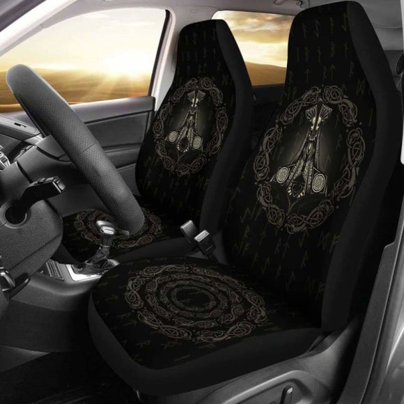 Viking Mjolnir Thor’S Hammer Rune Car Seat Covers 144909 - YourCarButBetter