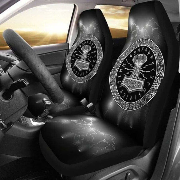 Viking Mjolnir Thor’S Hammer Rune Car Seat Covers Amazing 105905 - YourCarButBetter