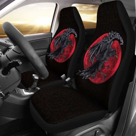 Viking Odin’S Raven Car Seat Covers 144909 - YourCarButBetter