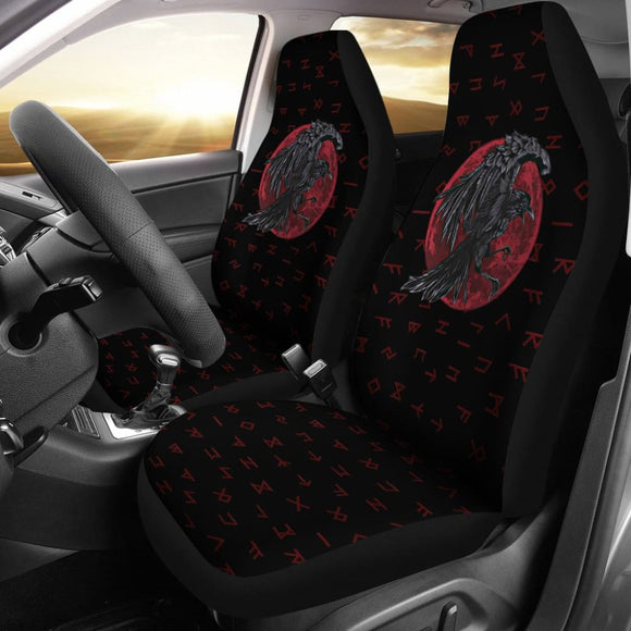 Viking Odin’S Raven Rune Car Seat Covers 211405 - YourCarButBetter