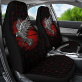 Viking Raven Red Rune Car Seat Covers 211405 - YourCarButBetter