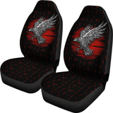 Viking Raven Red Rune Car Seat Covers 211405 - YourCarButBetter