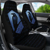 Viking Rune With Raven Car Seat Covers 105905 - YourCarButBetter