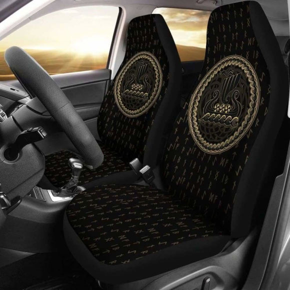 Viking Tree Of Life Drakkar Longship Car Seat Covers 144909 - YourCarButBetter