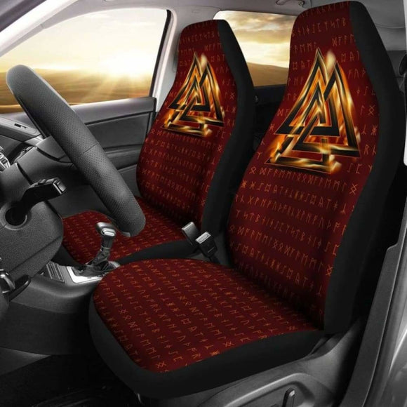 Viking Valknut Runic Symbol Car Seat Covers 105905 - YourCarButBetter