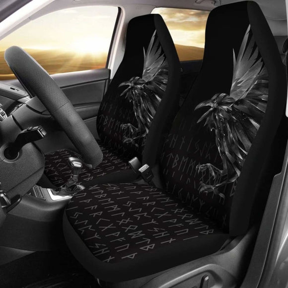 Vikings Car Seat Covers - Raven Tattoo Style 174914 - YourCarButBetter