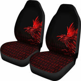 Vikings Car Seat Covers - Raven Tattoo Style Red 174914 - YourCarButBetter