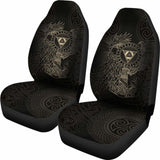 Vikings Car Seat Covers - Valknut With Helm Of Awe And Horn Triskelion - 105905 - YourCarButBetter