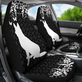 Vintage German Shepherd Black Background Car Seat Covers 210202 - YourCarButBetter