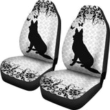 Vintage German Shepherd White Background Car Seat Covers 210202 - YourCarButBetter