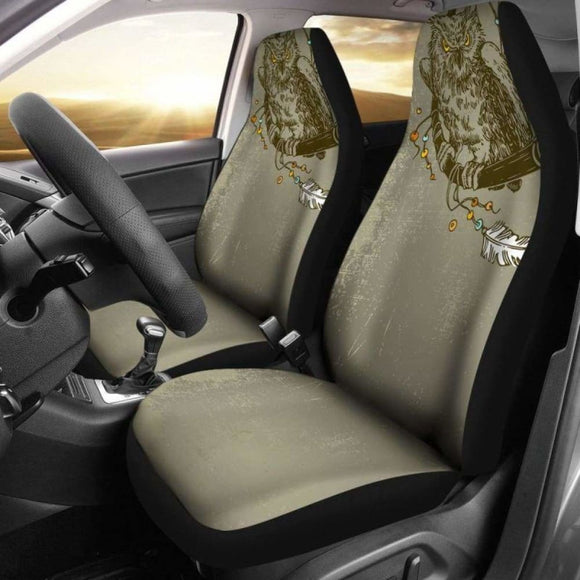 Vintage Owl With Dreamcatcher Car Seat Covers 174716 - YourCarButBetter