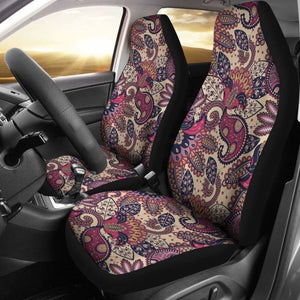 Vintage Purple Floral Pattern Boho Car Seat Covers 04 153908 - YourCarButBetter