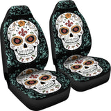 Vintage Sugar Skull Car Seat Covers 101819 - YourCarButBetter