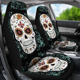 Vintage Sugar Skull Car Seat Covers 101819 - YourCarButBetter