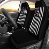 Volkswagen Custom White American Flag On Black Design Car Seat Covers 212803 - YourCarButBetter