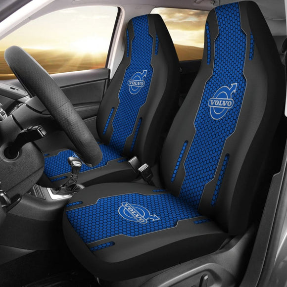 Volvo Black And Blue Themed Printed Car Accessories Car Seat Covers 210901 - YourCarButBetter