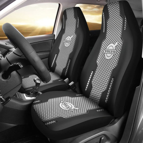 Volvo Black And White Themed Printed Car Accessories Car Seat Covers 210901 - YourCarButBetter