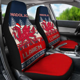 Wales Celtic Christmas Car Seat Covers - Welsh Dragon Nadolig Llawen Ugly Christmas Style Blue - 160830 - YourCarButBetter