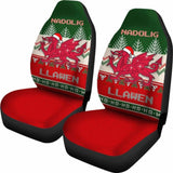 Wales Celtic Christmas Car Seat Covers - Welsh Dragon Nadolig Llawen Ugly Christmas Style Green - 160830 - YourCarButBetter