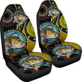 Walleye Ethnic Pattern Fishing Car Seat Covers 182417 - YourCarButBetter
