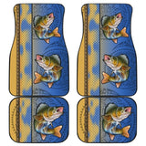 Walleye Fish Scale Pattern Fishing Car Floor Mats 182417 - YourCarButBetter