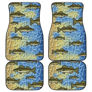 Walleye Fish Skin Pattern Fishing Car Floor Mats 182417 - YourCarButBetter