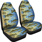 Walleye Fish Skin Pattern Fishing Car Seat Covers 182417 - YourCarButBetter