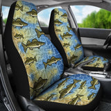 Walleye Fish Skin Pattern Fishing Car Seat Covers 182417 - YourCarButBetter