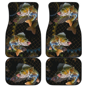 Walleye In The Net Fishing Car Floor Mats 182417 - YourCarButBetter